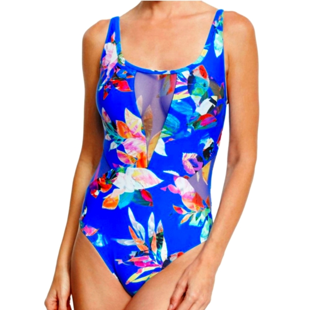 La Blanca Women's Havana Tropics U-Back Over Shoulder Mio One Piece Sz12